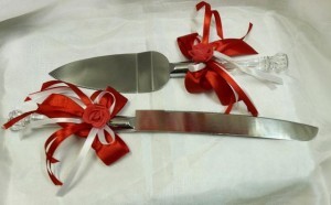 Нож и лопатка для свадебного торта