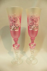 Свадебные бокалы розовые