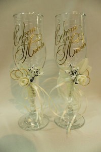 Свадебные бокалы айвори шампань
