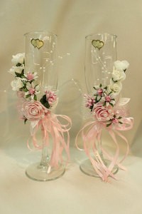 Свадебные бокалы розовые