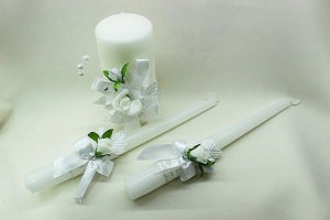Семейный очаг, свадебные свечи белые
