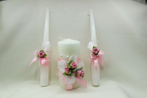 Семейный очаг, свадебные свечи розовые
