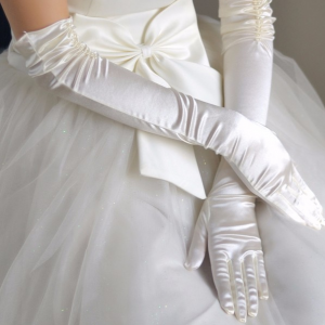Перчатки невесты с пальцами длинные
