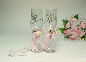 Бокалы-свадебные-розовые-2
